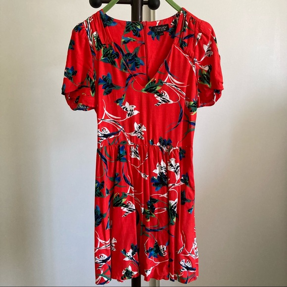 Topshop red dress US 2 - Picture 1 of 6